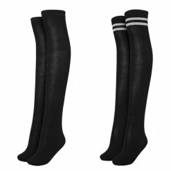 Over The Knee Socks URBAN CLASSICS - 2-Pack - Blk / Blk & Blk / Games
