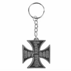 Key Ring (pendant) BLACK HEART - HOT ROD CROSS METAL