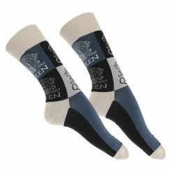 Socks Queen - Crest Blocks - NAVY - ROCK OFF