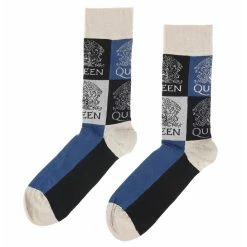 Socks Queen - Crest Blocks - NAVY - ROCK OFF -Costume Spooky 128515 wa021