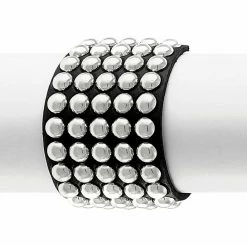 Bracelet BLACK SNAKE ROUND RIVETS 5 ROWS