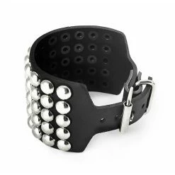 Bracelet BLACK SNAKE ROUND RIVETS 5 ROWS -Costume Spooky LSF1 92 b
