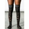 Over The Knee Socks KILLSTAR - Wretched Soul Distress - Black / Ash -Costume Spooky WRETCHED SOUL DISTRESS SOCKS BLACK ASH B x1600