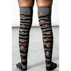 Over The Knee Socks KILLSTAR - Wretched Soul Distress - Black / Ash 7 Over The Knee Socks KILLSTAR - Wretched Soul Distress - Black / Ash -Costume Spooky WRETCHED SOUL DISTRESS SOCKS BLACK ASH D x1600