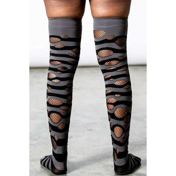 Over The Knee Socks KILLSTAR - Wretched Soul Distress - Black / Ash 5 Over The Knee Socks KILLSTAR - Wretched Soul Distress - Black / Ash - Image 3