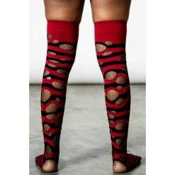 Knee Pads KILLSTAR - Wretched Soul Distress - Black / Blood -Costume Spooky WRETCHED SOUL DISTRESS SOCKS BLACK BLOOD D x1600