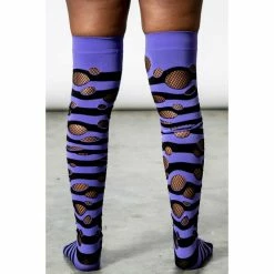 Over The Knee Socks KILLSTAR - Wretched Soul Distress - Black / Plum 7 Over The Knee Socks KILLSTAR - Wretched Soul Distress - Black / Plum -Costume Spooky WRETCHED SOUL DISTRESS SOCKS BLACK PLUM D x1600