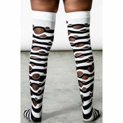 Knee Pads KILLSTAR - Wretched Soul Distress - Black / White -Costume Spooky WRETCHED SOUL DISTRESS SOCKS BLACK WHITE D x1600
