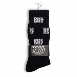 Socks PERRI'S SOCK - KISS - ALL OVER LOGO - BLACK -Costume Spooky ase8r45d