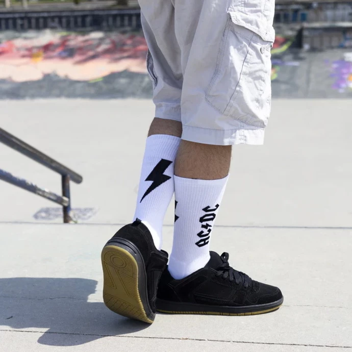 Socks PERRI'S SOCK - AC/DC - LIGHTNING STRIKES CREW - WHITE 5 Socks PERRI'S SOCK - AC/DC - LIGHTNING STRIKES CREW - WHITE - Image 3