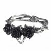Bracelet ALCHEMY GOTHIC - Wild Black Rose -Costume Spooky ee