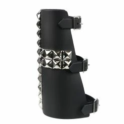 Bracelet 11 ROW WITH PYRAMID CROSS LEATHER -Costume Spooky jz 013