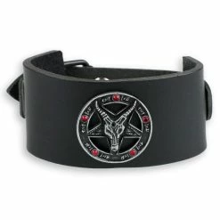 Bracelet Baphomet - Black - Crystal Red