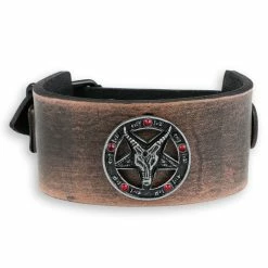 Bracelet Baphomet - Brown - Crystal Red