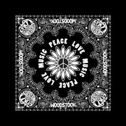 Scarf WOODSTOCK - PEACE LOVE MUSIC - RAZAMATAZ