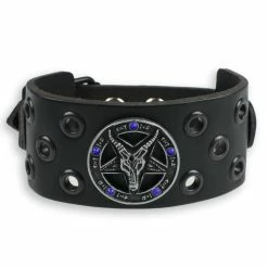 Bracelet Baphomet - Black - Crystal Blue