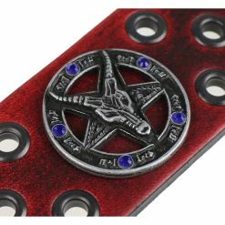 Bracelet Baphomet - Red - Crystal Blue -Costume Spooky s nyty 034