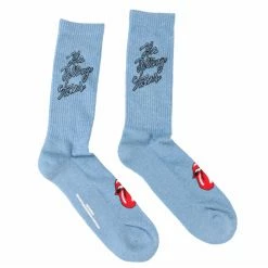 Socks Rolling Stones - Script Logo - BLUE - ROCK OFF -Costume Spooky wwws021