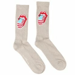 Socks Rolling Stones - US Tongue - Natural - ROCK OFF -Costume Spooky wwws025