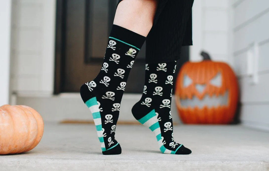 Costume Spooky -Costume Spooky skull crossbones socks woven pear 170313